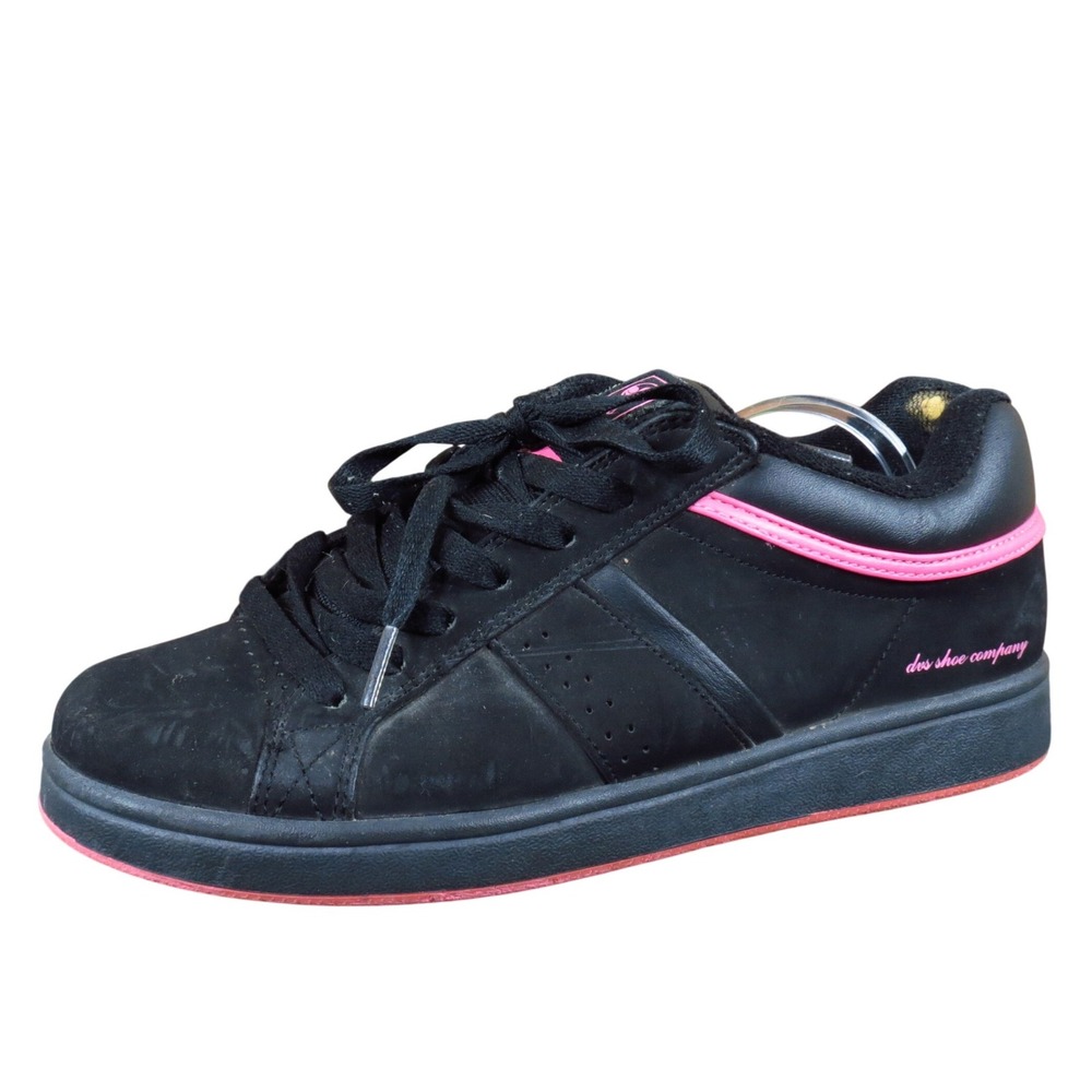 DVS Low-Top Women Athletic Skate Shoes Size 8.5 Casual Performance Black Pink‎